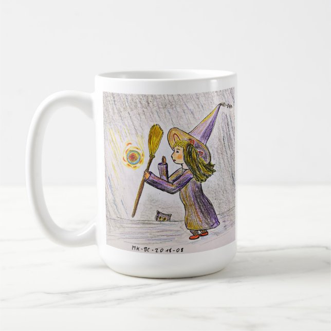 Junge Hexe auf einer Reise Kaffeetasse (Links)