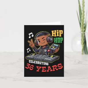 Junge Hip Hop feiert 36 Jahre altes Glück Birthda Karte