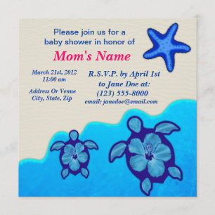 Junge Honu Babyparty Einladung