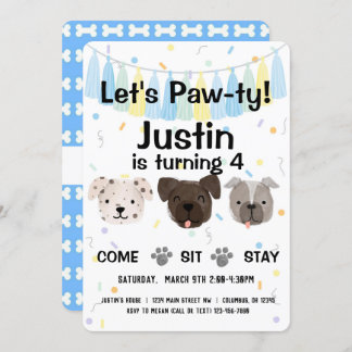 Junge Hunde Geschlecht neutral oder Junge Geburtst Einladung