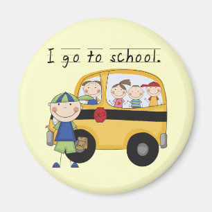 Junge I gehen zu den SchulT - Shirts und Magnet