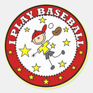 Junge Ich Spiele Baseball T-Shirts und Geschenke Runder Aufkleber