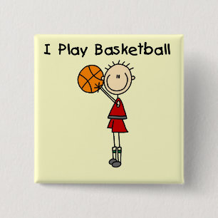 Junge, ich spiele Basketball T-Shirts und Geschenk Button