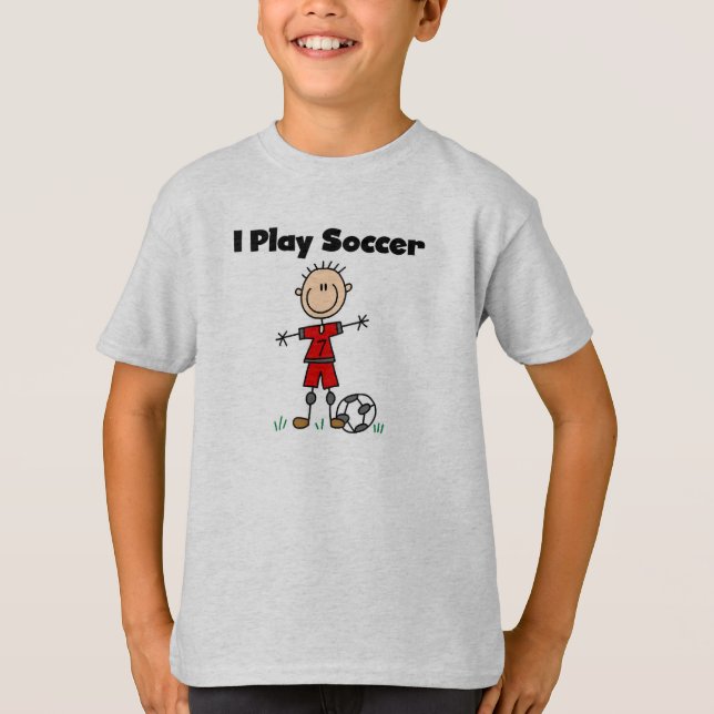 Junge ich spiele Fußball T-Shirt (Vorderseite)