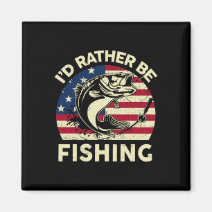 Junge, ich würde lieber Fischen gehen-Shirt Männer Magnet