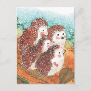 Junge Igel, die miteinander sprechen Postkarte