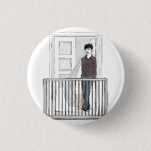 junge im Balkon Button