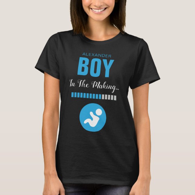 Junge im Making and Progress Bar Blue Funny T-Shirt (Vorderseite)