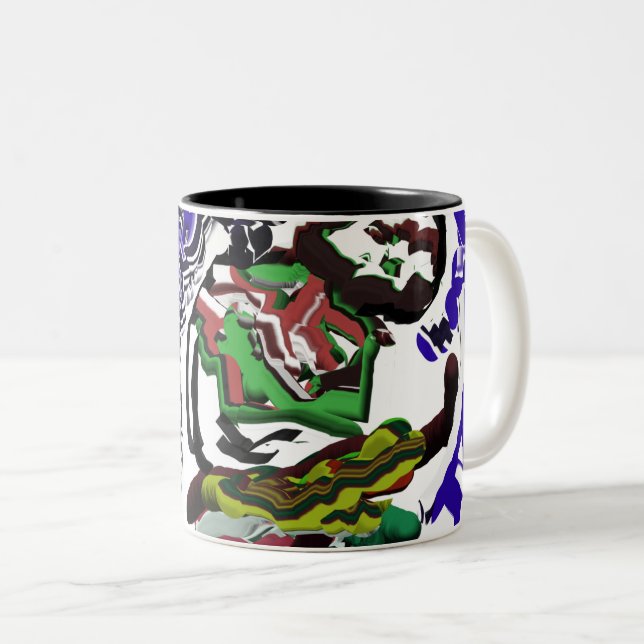 Junge im Winter Spaß Zweifarbige Tasse (VorderseiteRechts)