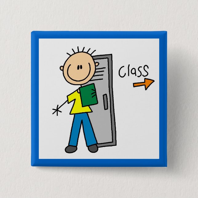 Junge in der Schule Button (Vorderseite)