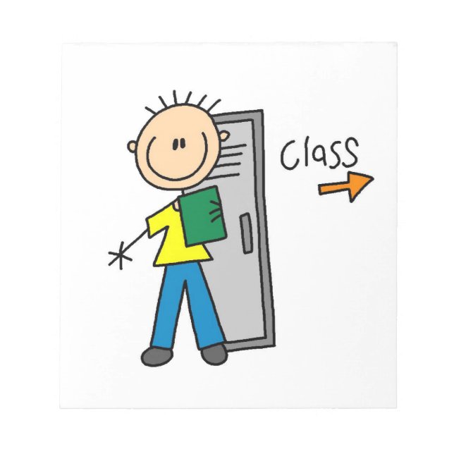 Junge in der Schule Notizblock (Vorderseite)