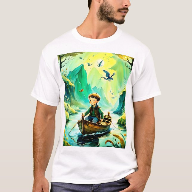 Junge in einem Boot T-Shirt (Vorderseite)