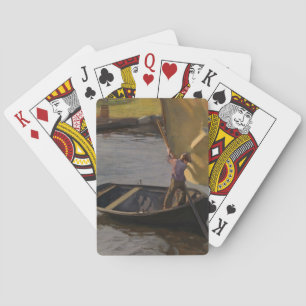 Junge in einem Sailboat am Fluss (von Magnus Encke Spielkarten