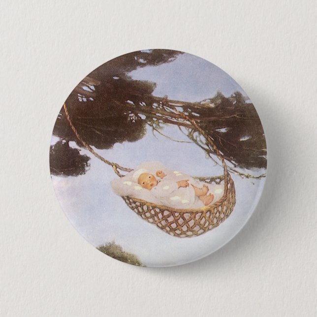 Junge in Hassoc Tree von Jessie Willcox Smith Button (Vorderseite)