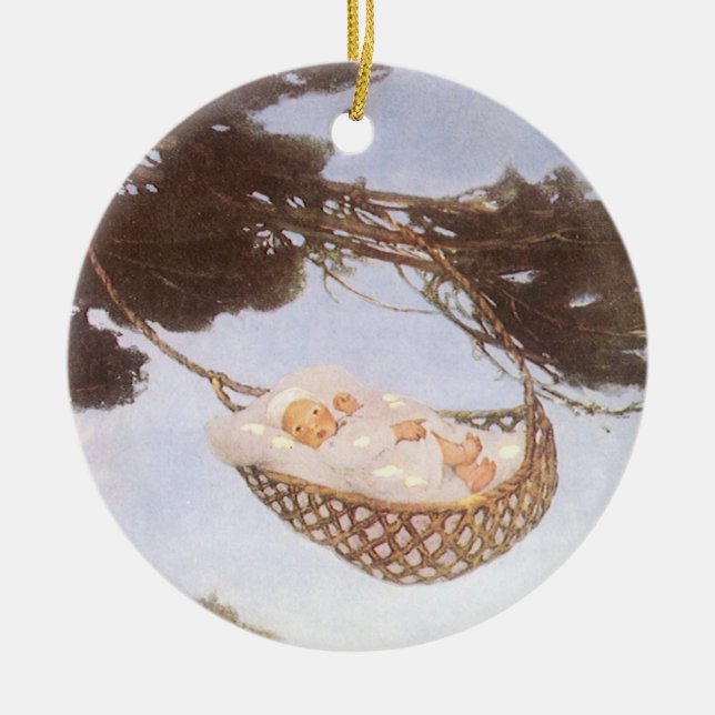 Junge in Hassoc Tree von Jessie Willcox Smith Keramikornament (Vorne)