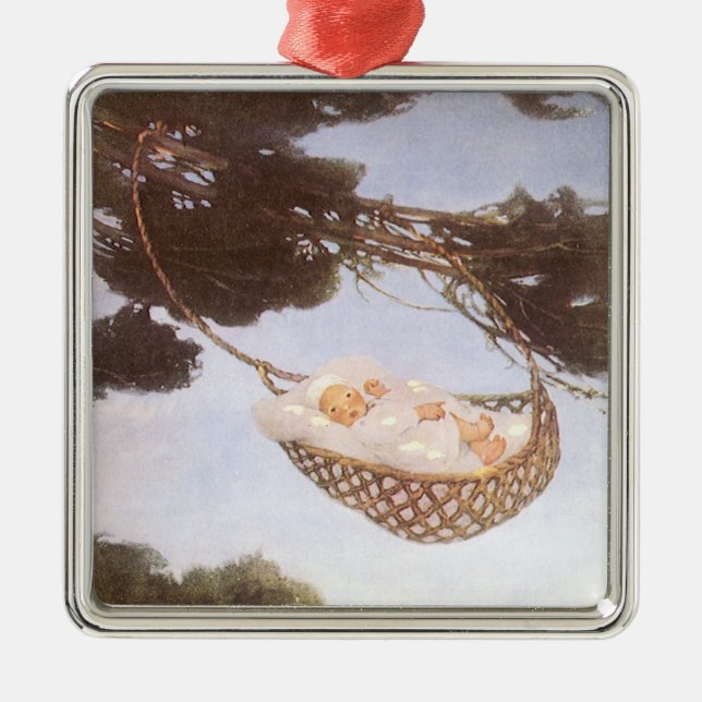 Junge in Hassoc Tree von Jessie Willcox Smith Silbernes Ornament (Vorne)