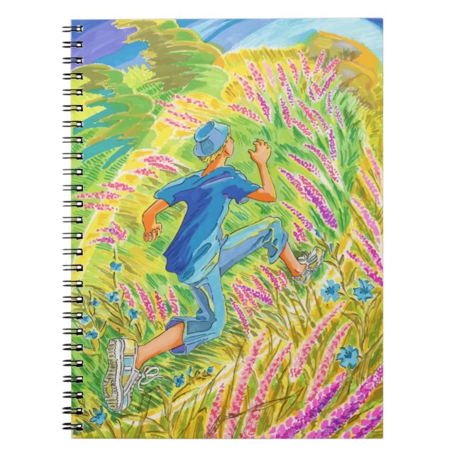 Junge in Lavender Field Notizblock (Vorderseite)