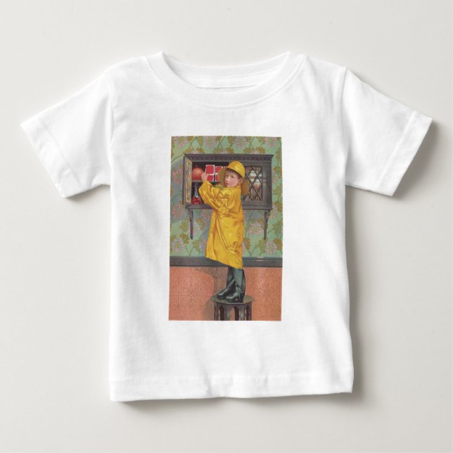 Junge in Raincoat Baby T-shirt (Vorderseite)