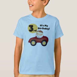 Junge in Red Car 3. Geburtstag T - Shirt und Gesch