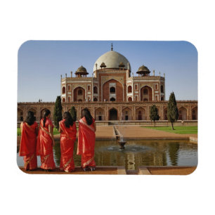 Junge indische Damen und Humayun-Mausoleum, Delhi, Magnet