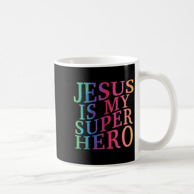 Junge Jesus ist mein Superheld Christlicher Gott S Kaffeetasse (Rechts)