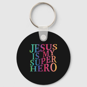 Junge Jesus ist mein Superheld Christlicher Gott S Schlüsselanhänger