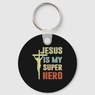 Junge Jesus ist mein Superheld Christlicher Gott S Schlüsselanhänger