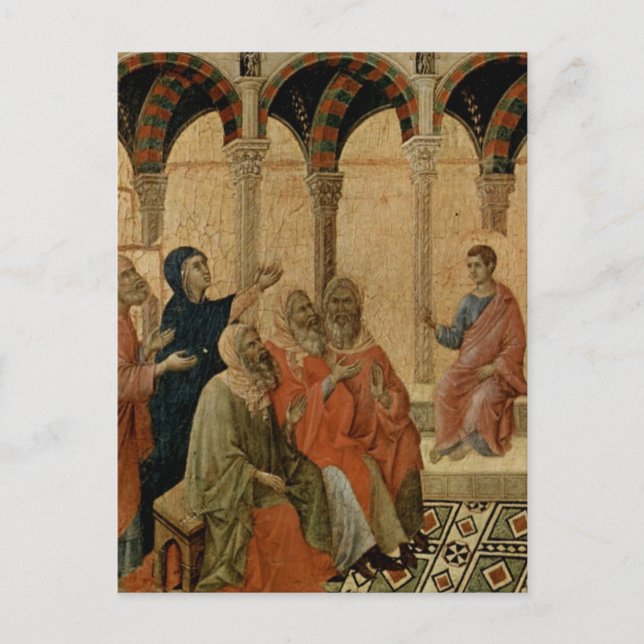 Junge Jesus lehrt im Tempel Postkarte (Vorderseite)