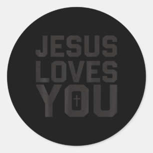 Junge Jesus Liebe Sie Minimalistisch Christlichen Runder Aufkleber