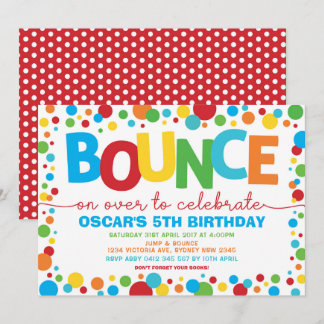 Junge Jump Birthday Bounce House Trampolin Party Einladung