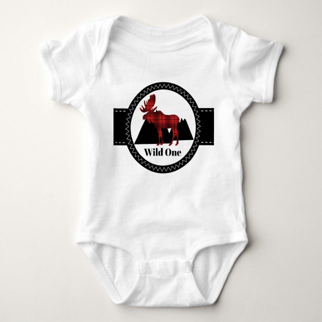 Junge Junge Elche wilden Bodysuit Baby Strampler (Vorderseite)