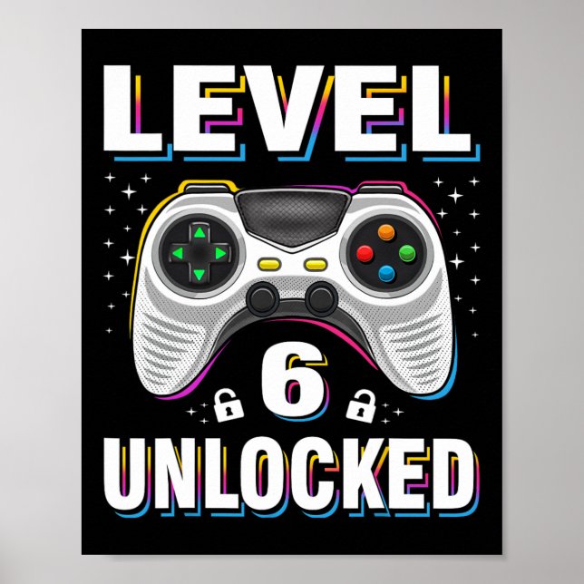 Junge Junge Junge Stufe 6 Entsperrter Video-Gamer  Poster (Vorne)