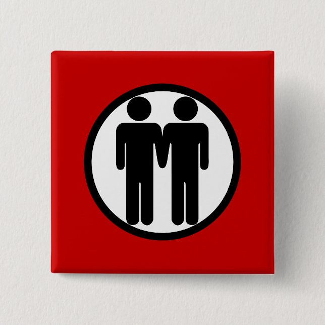 Junge + Jungen-roter Knopf Button (Vorderseite)