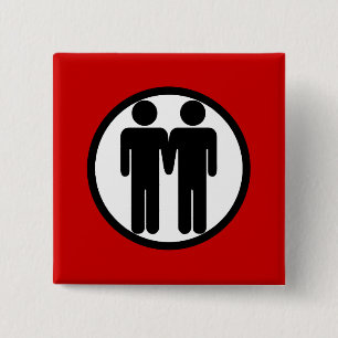 Junge + Jungen-roter Knopf Button
