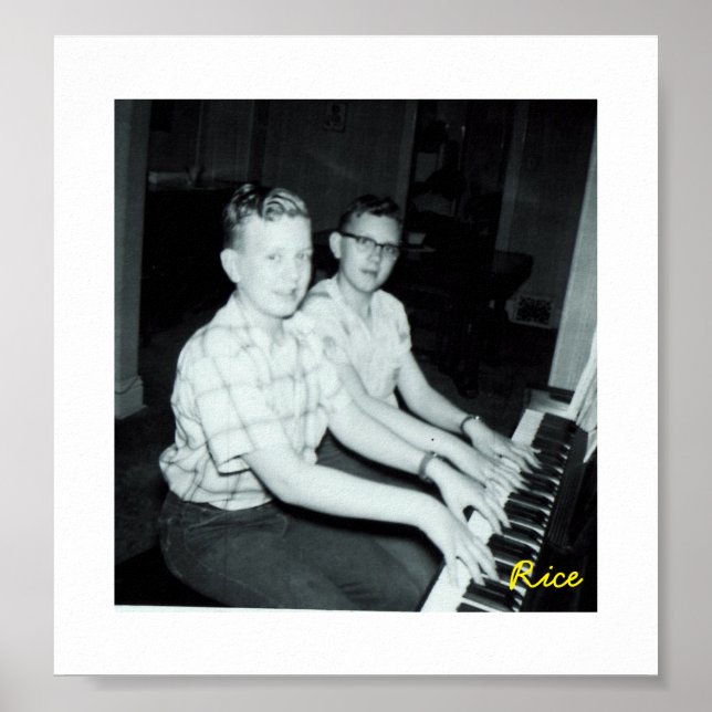 Junge Jungs in den Piano-Original-Fotos Poster (Vorne)