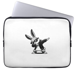 Junge Kind Ostertag Dabbing Bunny Kaninchen Hip Ho Laptopschutzhülle