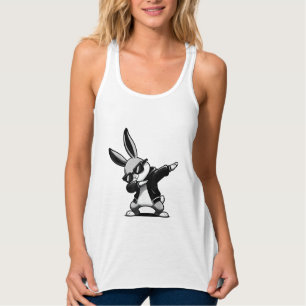 Junge Kind Ostertag Dabbing Hase Kaninchen Hip Hop Tank Top