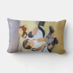 Junge Kinder, die am Strand spielen (Mary Cassatt) Lendenkissen
