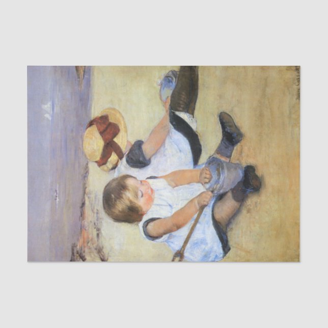 Junge Kinder, die am Strand spielen (Mary Cassatt) Seidenpapier (Vorderseite)