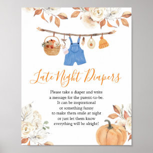 Junge Kleidung Pumpkin Baby Dusche Spätnachtswinde Poster