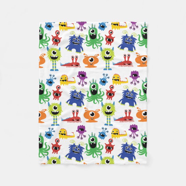 Junge Kleine Monster Niedliche Kids, farbiges Must Fleecedecke (Vorderseite)