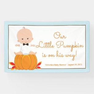 Junge Kleiner Kürbis Baby Shower Banner