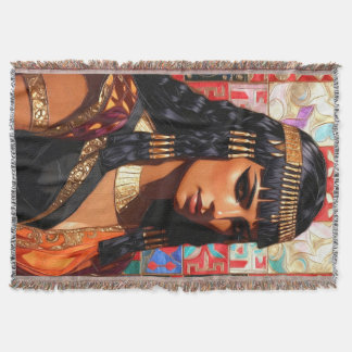 Junge Königin Cleopatra Farbige Porträtkunst Decke