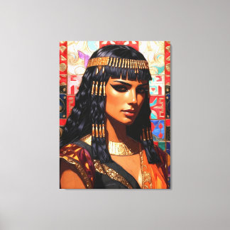 Junge Königin Cleopatra Farbige Porträtkunst Leinwanddruck