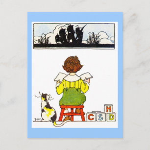 Junge Lesung Postkarte