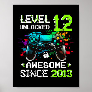 Junge Level 12 freigeschaltet Videospiel 12. Gebur Poster