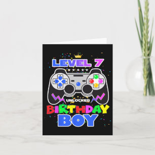 Junge Level 7 Unlock Video Game 7. Geburtstag Game Karte