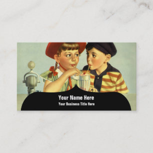 Junge Liebhaber-Vintage Illustration Visitenkarte