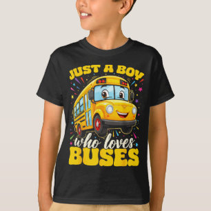 Junge liebt Schulbusse Schulbus T-Shirt