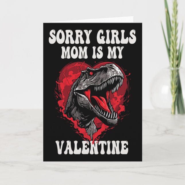 Junge Lustiger Dinosaurier T Rex Sorry Mädchen Mei Karte (Vorderseite)